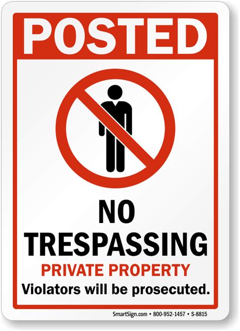 No Trespassing Private Property Sign - Posted Sign, SKU: S-8815