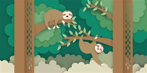 Sloths Climbing On Branches 966045 Vector Art At Vecteezy