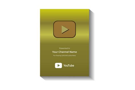 Youtube Golden Play Button Mockup Afbeelding Door Srempire · Creative