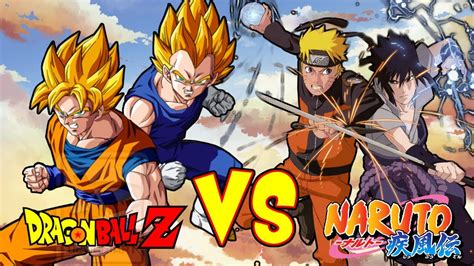 Goku Y Vegeta Vs Naruto Y Sasuke Dragon Ball Z Vs Naruto Batalla De