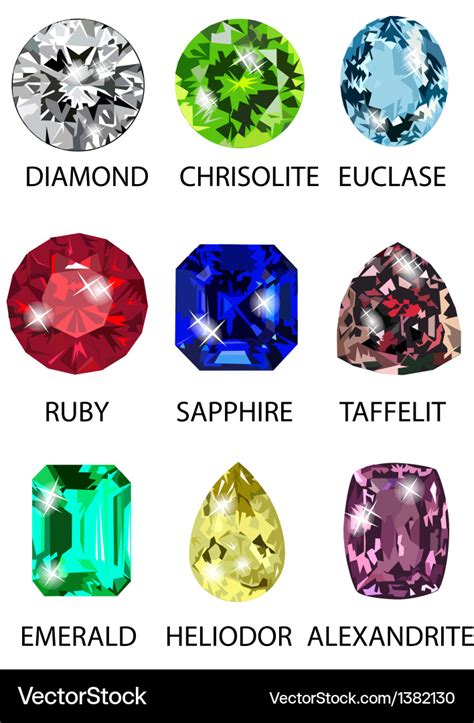 Precious Stones Royalty Free Vector Image Vectorstock