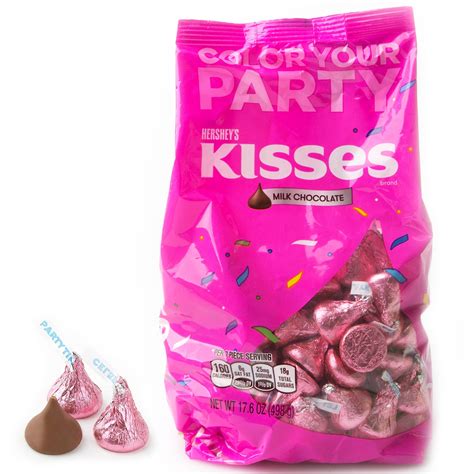 Pink Hersheys Kisses 176 Oz Bag Chocolate Candy Delights Bulk