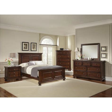 530 558 Vaughan Bassett Furniture Queen Mansion Bed Dark Cherry