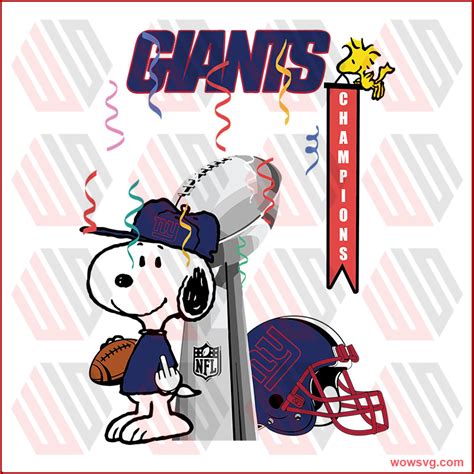 Snoopy Champions New York Giantsnfl Svg Football Svg Cricut File