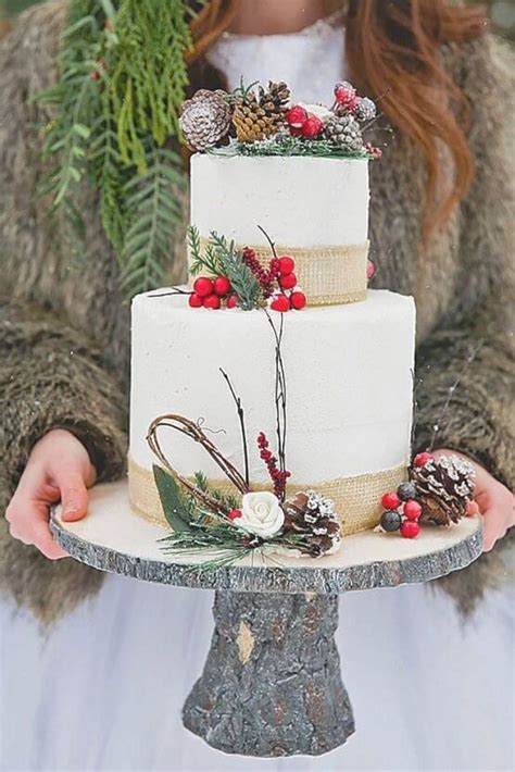 30 Beautiful Simple Rustic Winter Wedding Cakes Ideas Best