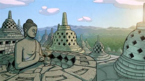 Sketsa Gambar Candi Borobudur Animasi Ppt Imagesee