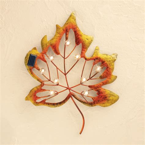 Autumn Leaf Solar Outdoor Wall Decor Collections Etc