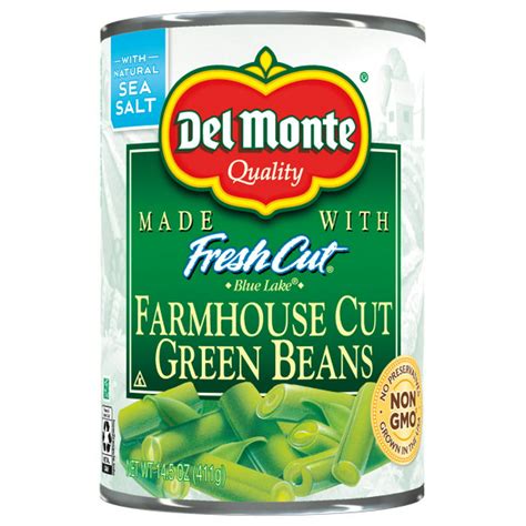 1 Can Del Monte Blue Lake Farmhouse Cut Green Beans 145 Oz Can