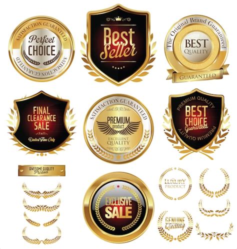 Premium Vector Golden Badges