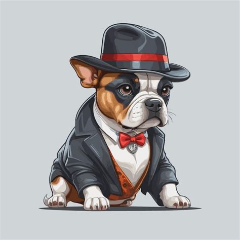 Premium Vector Gangster Dog Character Vector On A White Background