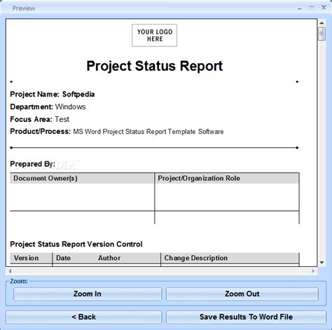 Project Report Template Project Status Report Progress Report Template
