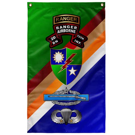Custom 2nd Ranger Battalion Old Scroll Flag