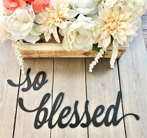 Rustic Metal Blessed Sign Script Blessed Blessed Wall Etsy Canada
