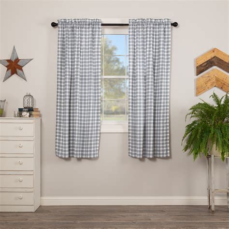 Has been added to your cart. VHC Sawyer Mill Farmhouse Curtain Set 2 Panels Plaid ...
