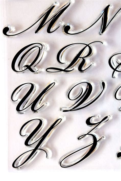Alphabet Stamp Letters Capital Letters 20 Mm Script Style Etsy