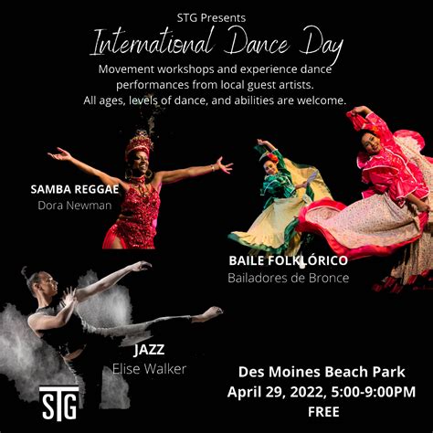 Stg Presents On Twitter Don T Miss International Dance Day At Des Moines Beach Park On April