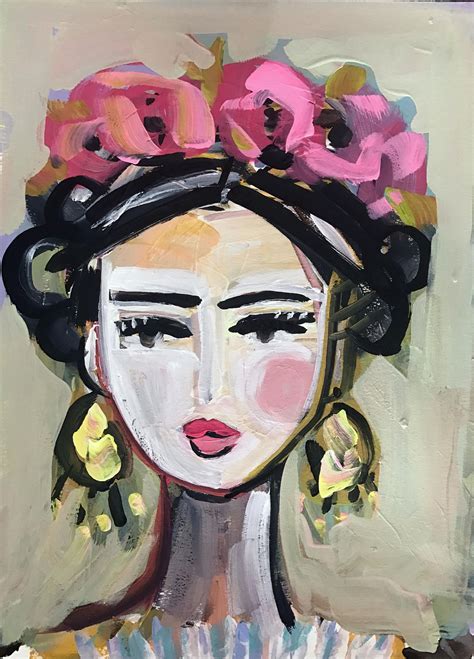 Print On Paper Or Canvas Frida Contemporary Etsy Kahlo Paintings