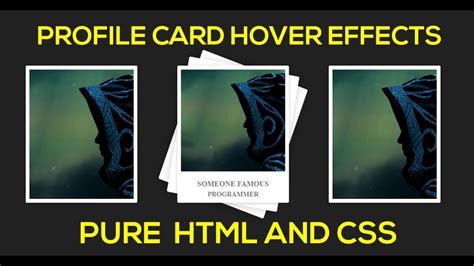 On desktop, cards have a default resting elevation of 0dp and elevate to 4dp on hover. Cool Profile Card Hover Effect in HTML and CSS - YouTube