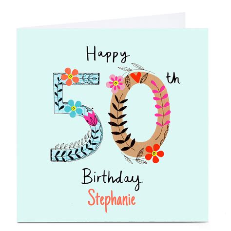 Buy Personalised Lindsay Loves To Draw 50th Birthday Card For Gbp 329