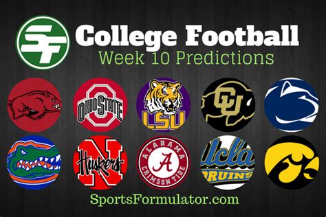College Football Predictions Week 10 2016 Sportsformulator