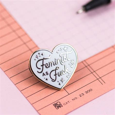 feminist af enamel pin feminist pins white and gold heart etsy uk enamel pins feminist pins