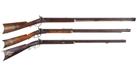 Three American Half Stock Percussion Rifles Rock Island Auction