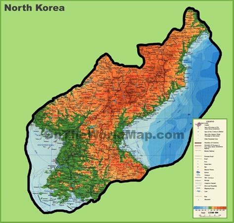 Large Detailed Physical Map Of North Korea North Korea Map Physical