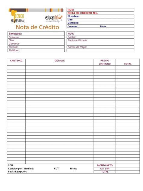 Formato De Nota Credito En Excel Colombia Financial Report