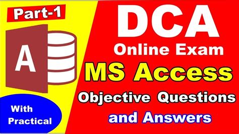 Dca Online Exam Ms Acces Objective Questions And Answers Part 1 Youtube