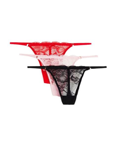 Agent Provocateur Bernie Set Of Three Stretch Lace Low Rise Thongs In Black Lyst