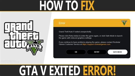 How To Fix Gta V Exited Unexpectedly Tutorial Youtube