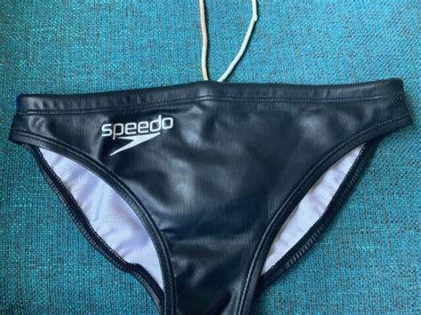 Mizuno Mens Water Polo Suit Swimsuit Speedo Bikini Briefs Leather Pvc