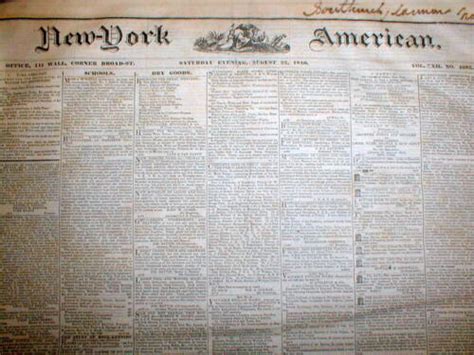 3 1840 New York City Newspapers Ny American 180 Years Old 21 Yrs Pre