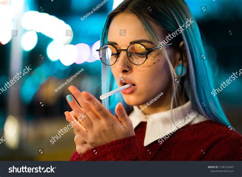 Millennial Pretty Girl Unusual Dyed Hairstyle Stock Photo Edit Now