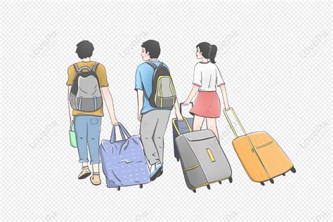 Student Carrying Luggage To School Png Image And Clipart Image For Free