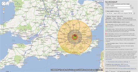 Red circle = total destruction (radius 35 kilometers). DarkInc1: The Scale of Nuclear War - "Little Boy" and ...