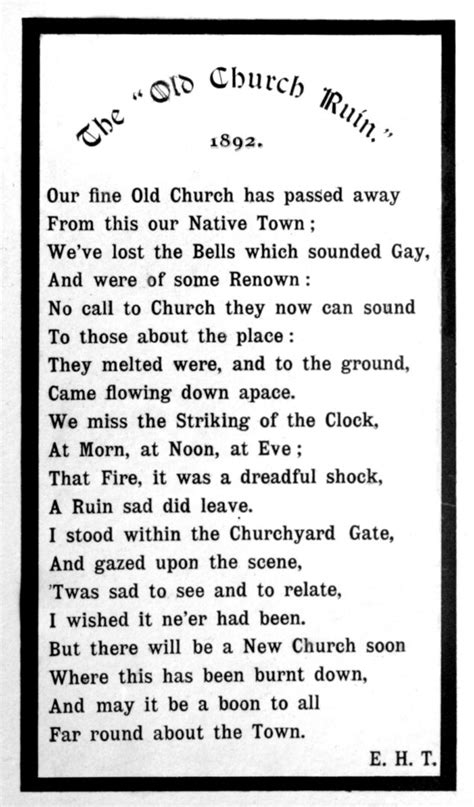The Old Church Ruin Poem Hertford Museum