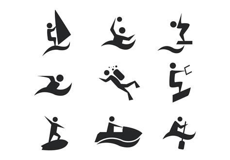 Free Water Sports Icons Vector 131592 Vector Art At Vecteezy