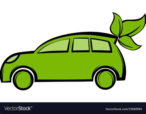 Eco Car Icon Cartoon Royalty Free Vector Image