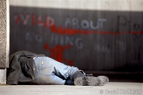 David Hoffman Photo Library Homeless Unemployed Man Sleeping In The