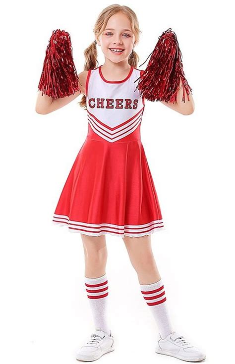 Cheerleader Girls Red Costume Sports Costume