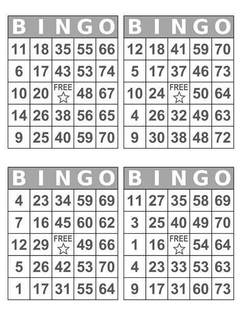 Free Printable Bingo 1 75