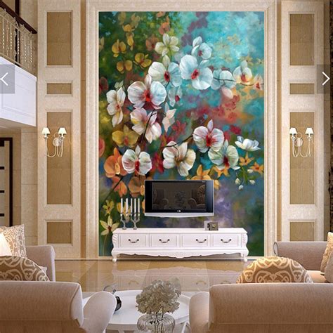 Large Papel Mural 3d Wall Flower Mural Wallpaper For Living Room 3d