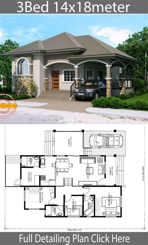 Home Design Plan 15x20m With 3 Bedrooms Home Ideas A69