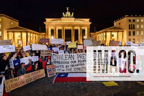 More Than 500 People Protest In Front Of The Brandenburg Gate In Berlin