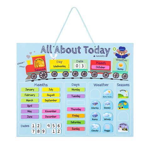 Buy Navaris Kids Magnetic Early Years Learning Weather Date Month