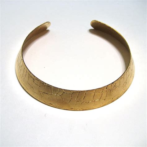 Brass Collar Necklace Neck Cuff Textured