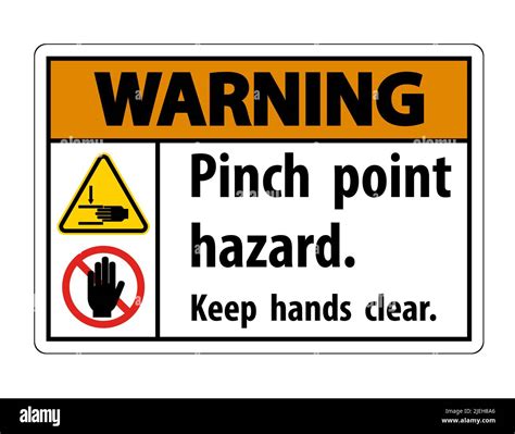Warning Pinch Point Hazardkeep Hands Clear Symbol Sign Isolate On