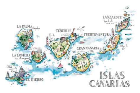 MAPA DE LAS ISLAS CANARIAS Cícero Canary Islas canarias Islas Mapa de españa