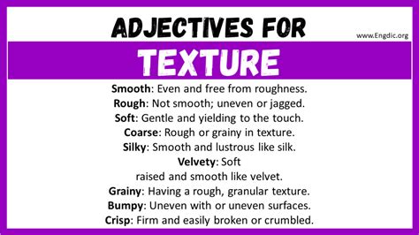 20 Best Adjectives For Texture Words To Describe A Texture Engdic